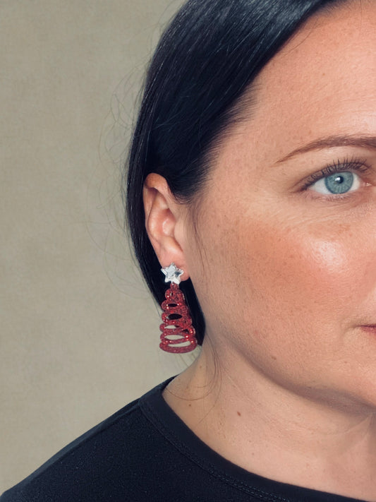 SQUIGGLE TREES- green & silver