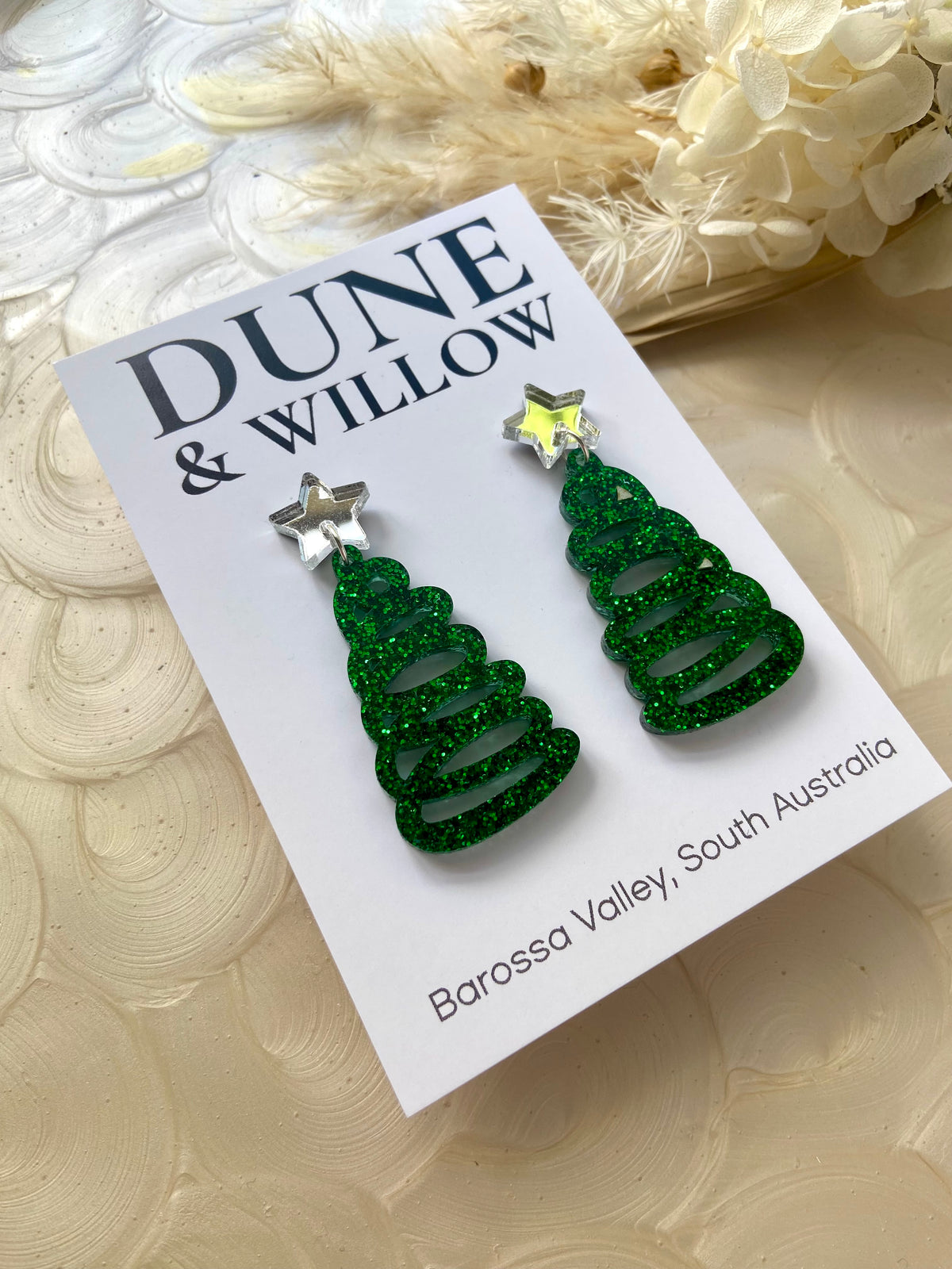 SQUIGGLE TREES- green & silver