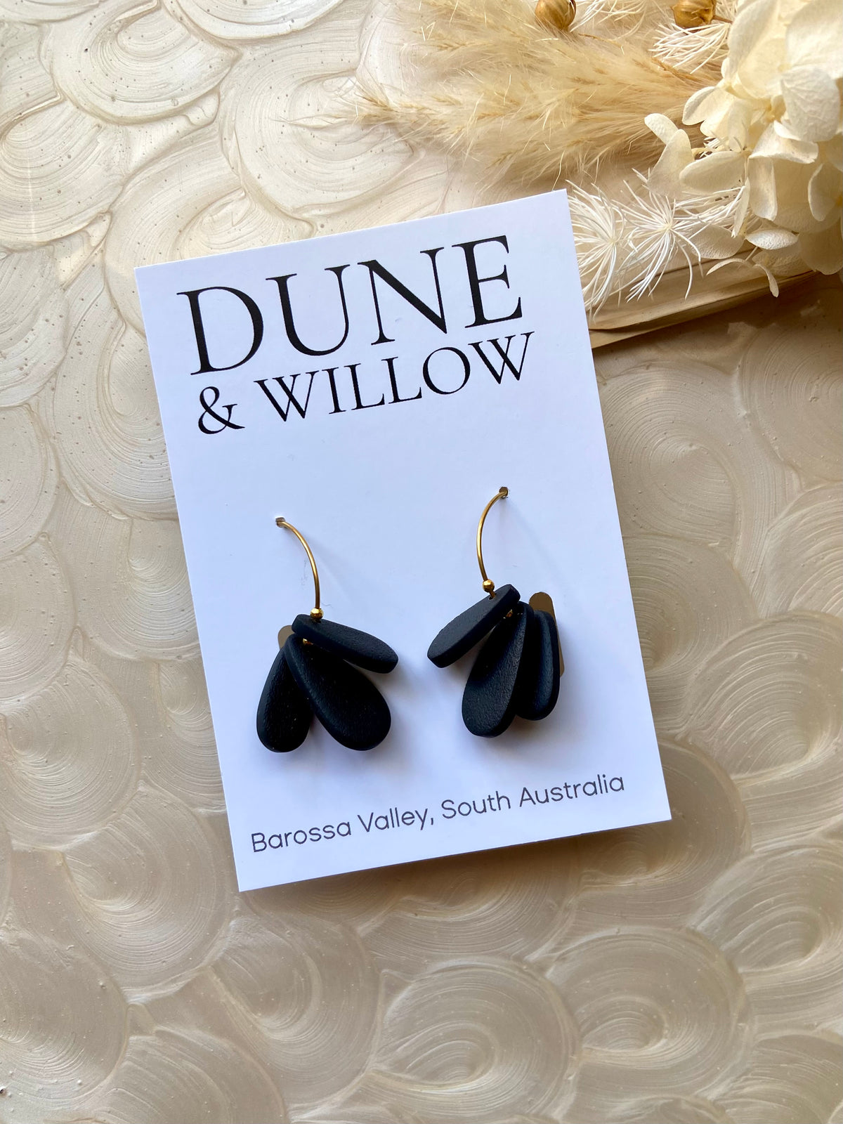 ELSIE HOOPS- black
