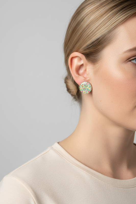 NEON SPARKLE STUDS -medium and large