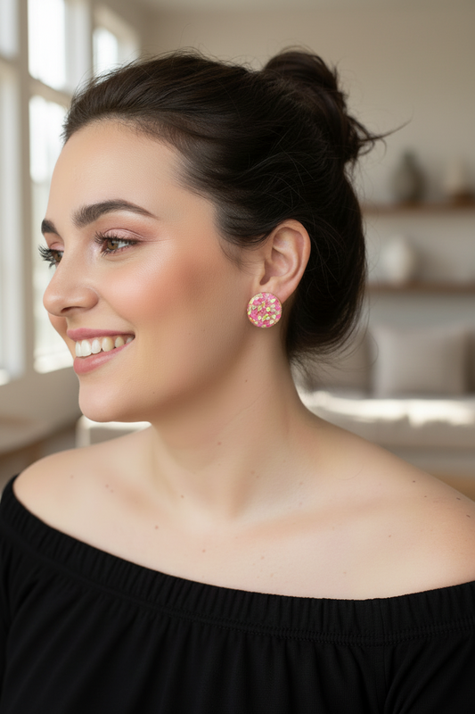 RASPBERRY & LEMONADE STUDS -medium and large