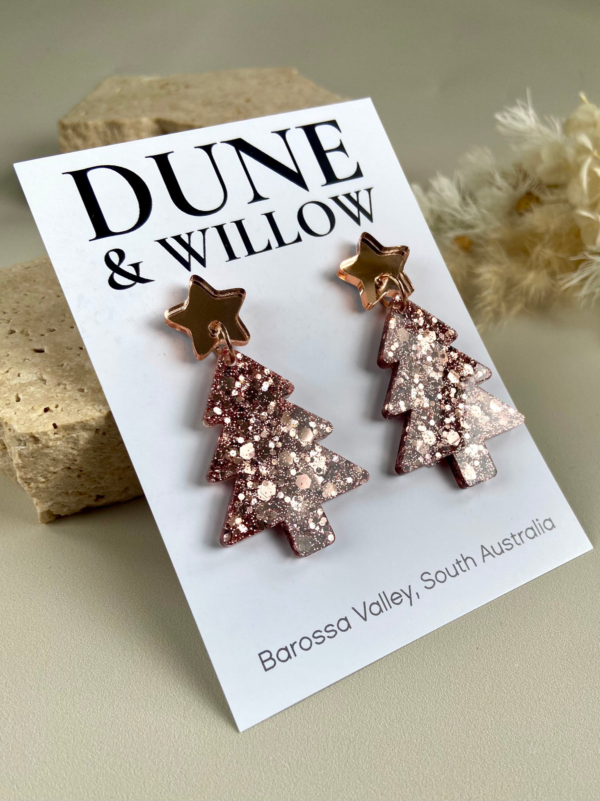 TREE DANGLES- rose gold