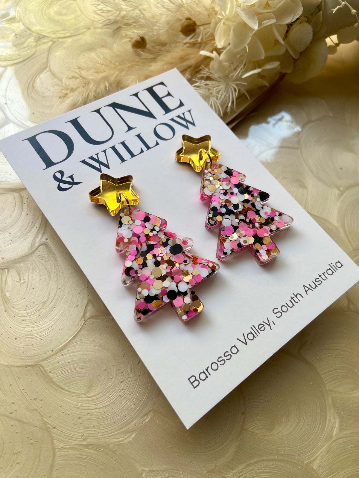 TREE DANGLES- rose confetti
