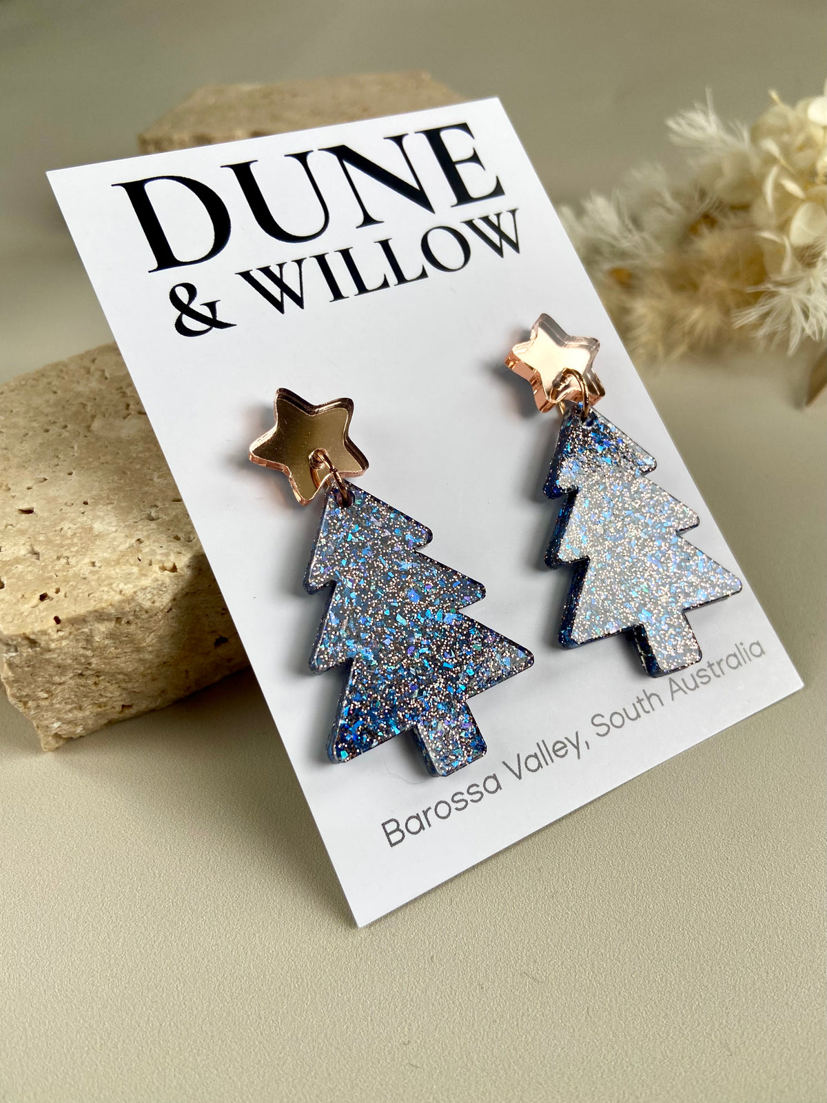 TREE DANGLES- blue and copper