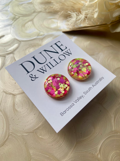 RASPBERRY & LEMONADE STUDS -medium and large