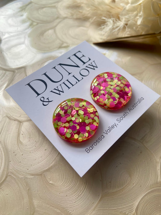 RASPBERRY & LEMONADE STUDS -medium and large