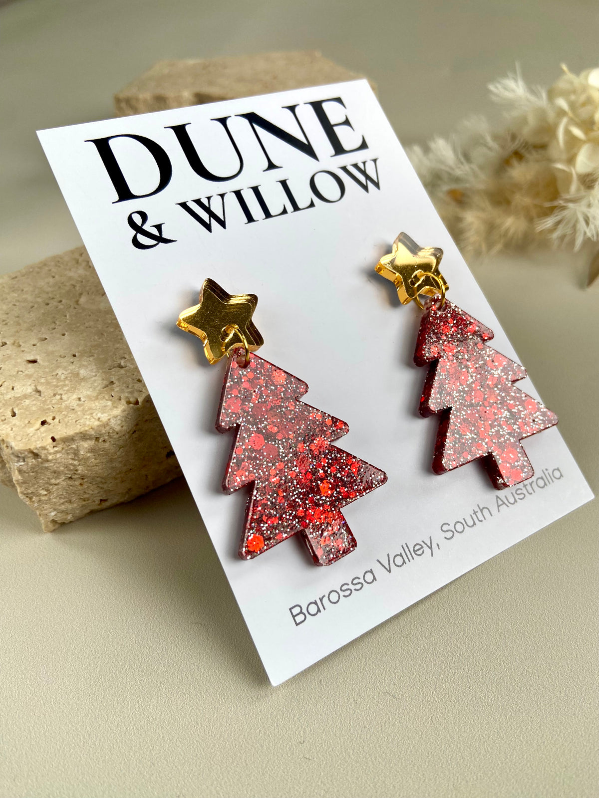 TREE DANGLES- red and gold
