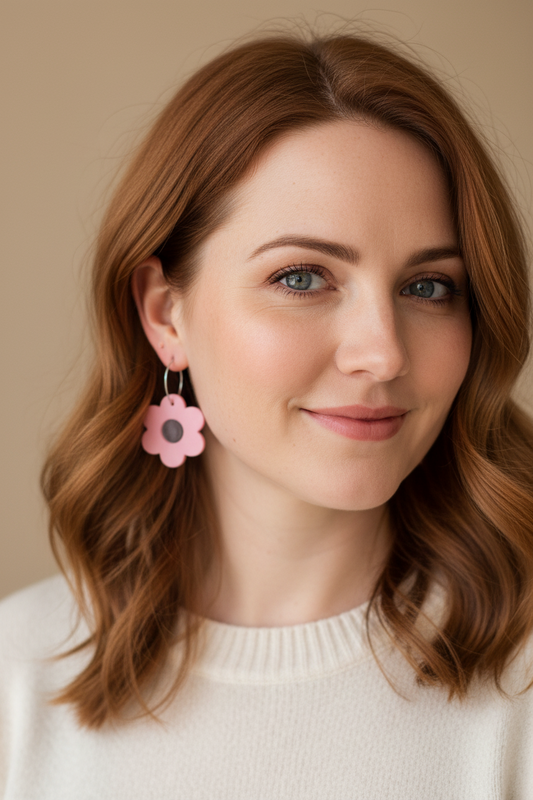 ROUND FLOWER HOOPS -blue