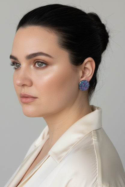PURPLE HOLOGRAPHIC STUDS -medium and large