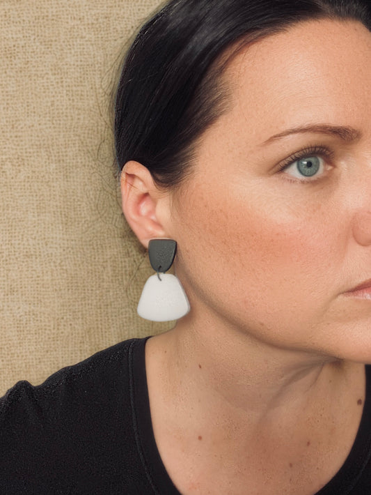 TWO TONE DANGLES- grey