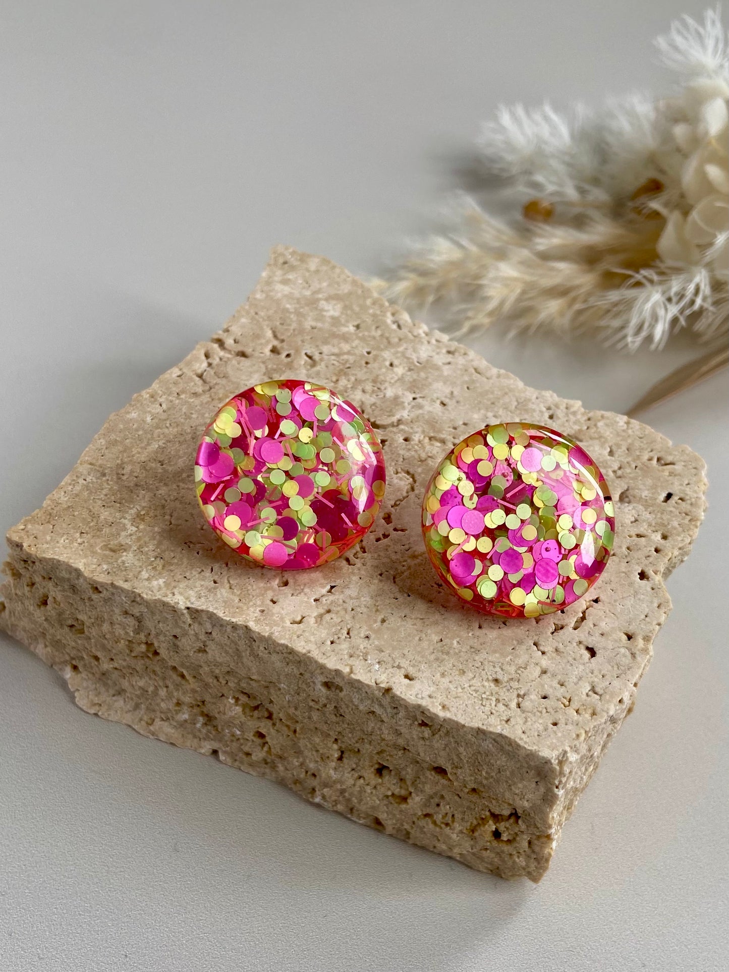 RASPBERRY & LEMONADE STUDS -medium and large