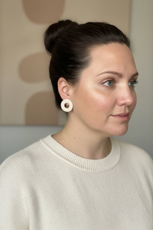 ORGANIC RING STUDS-natural