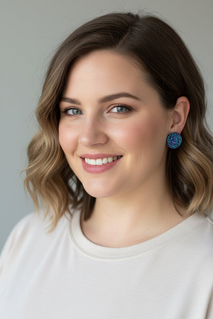 BLUE & COPPER STUDS -medium and large
