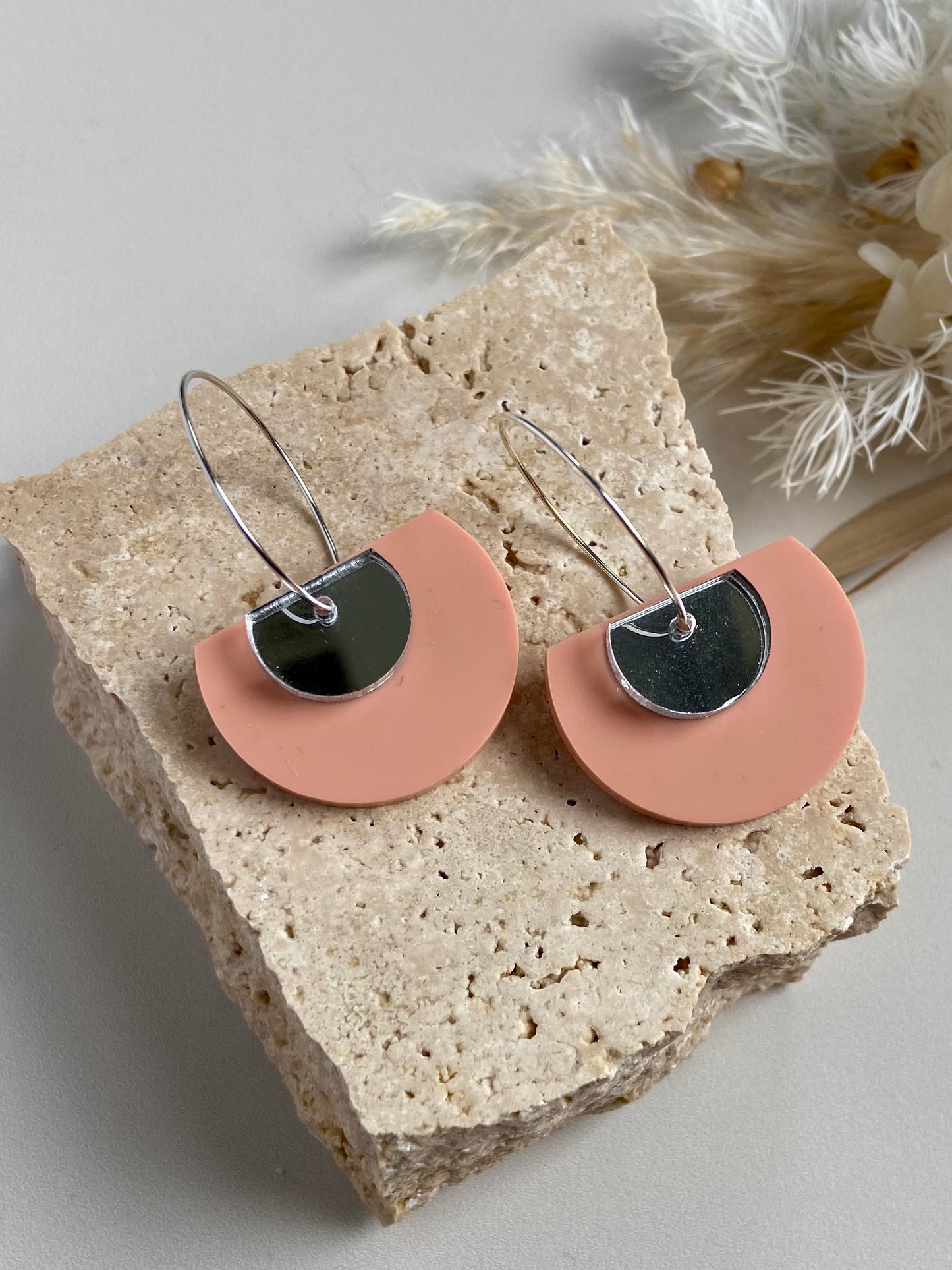 ELLERY DANGLES -peach and sliver