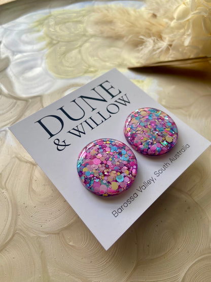 MERMAID CONFETTI STUDS -medium and large