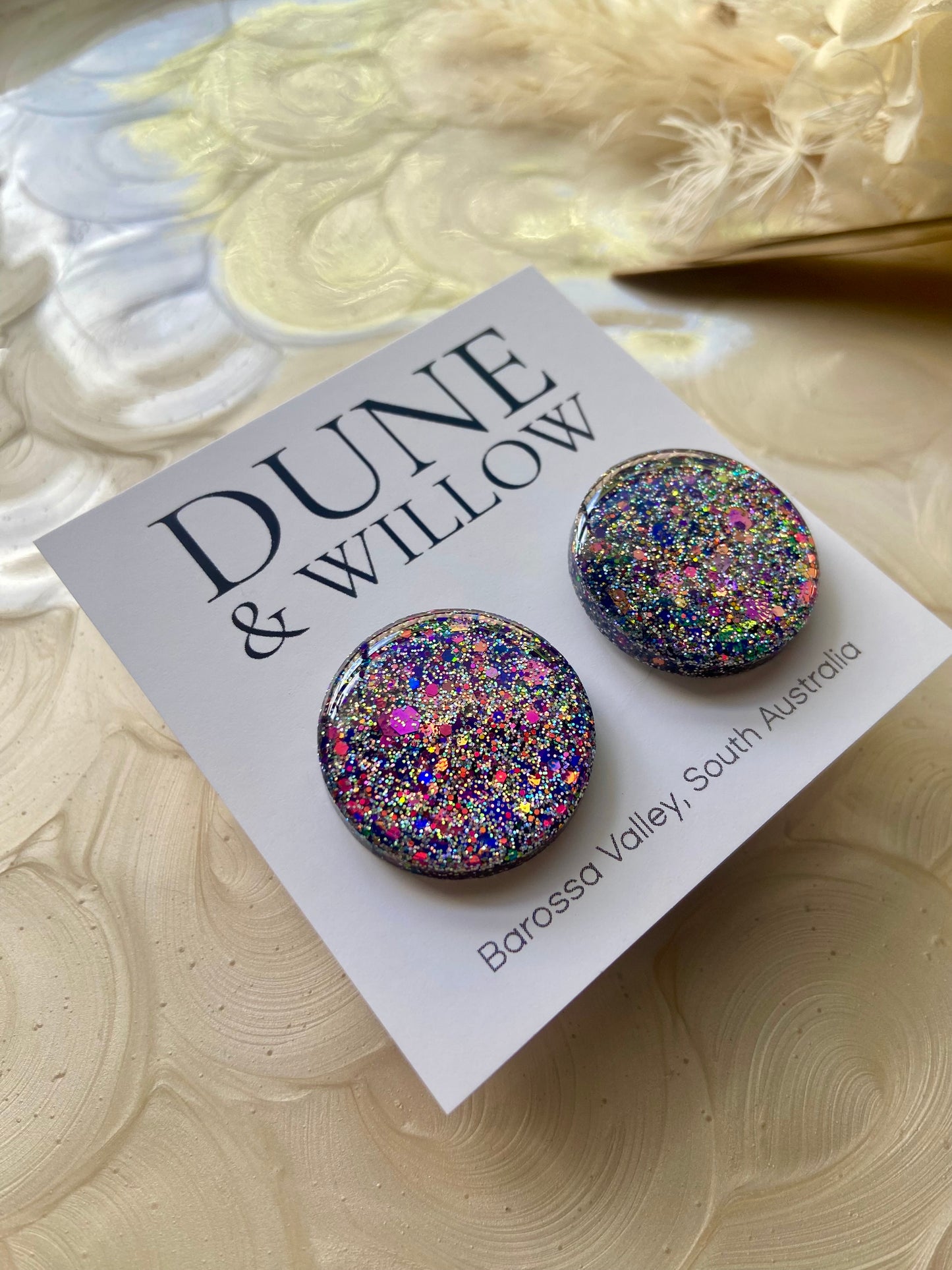 PURPLE HOLOGRAPHIC STUDS -medium and large