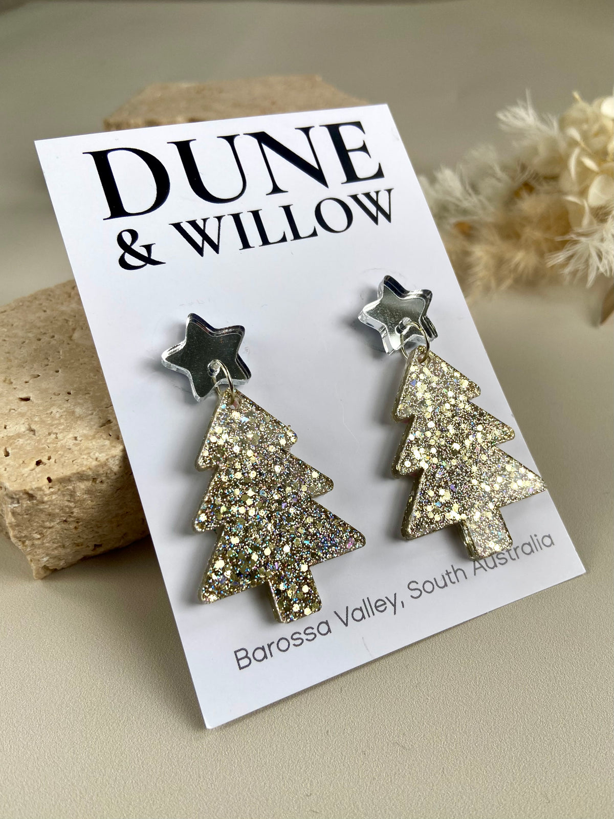 TREE DANGLES -gold and silver