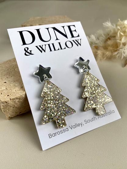 TREE DANGLES -gold and silver