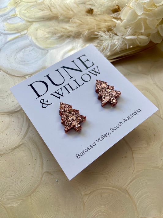 TREE STUDS- rose gold