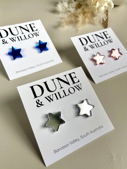 MIRROR XMAS STAR STUDS