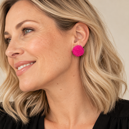 DAHLIA STUDS - fuchsia