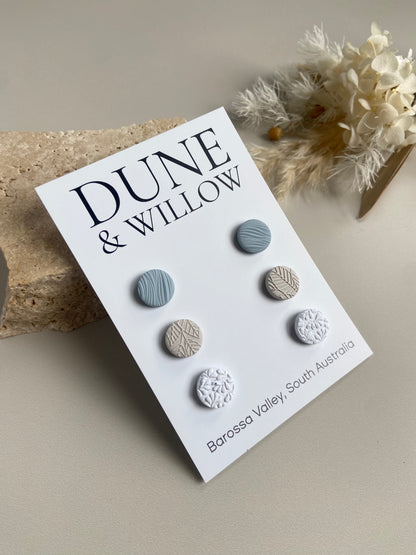 STUD PACK -seafoam, natural, white