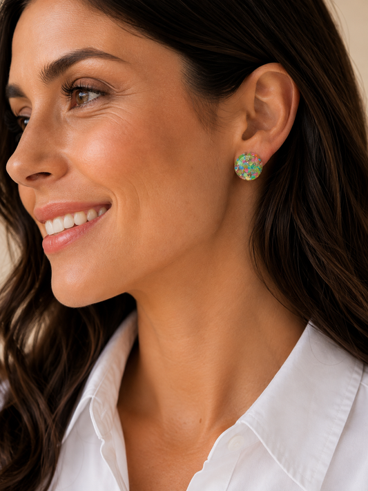 NEON SPARKLE STUDS -small