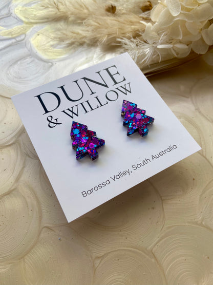 TREE STUDS- mermaid sparkle