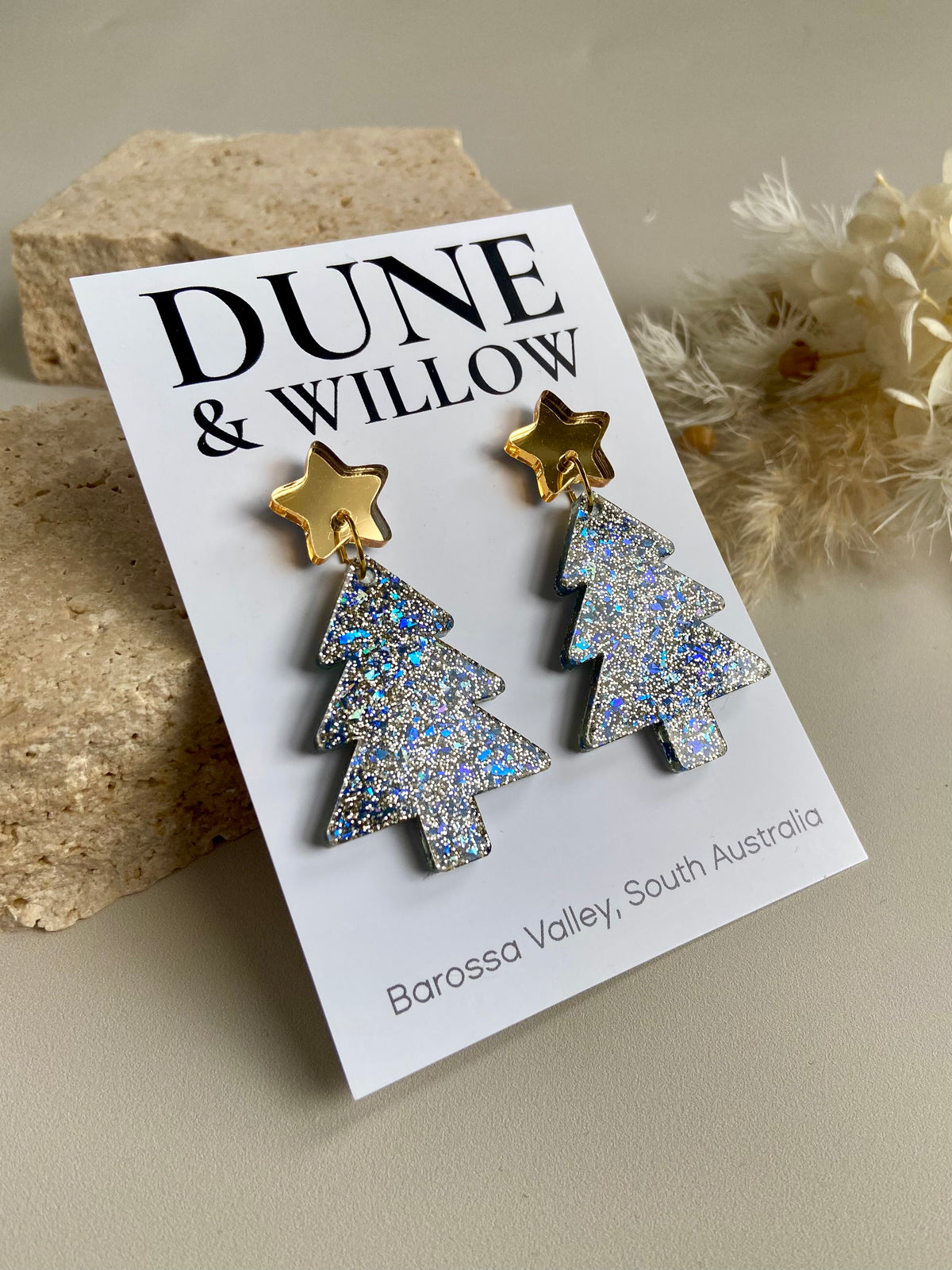 TREE DANGLE- blue sparkle