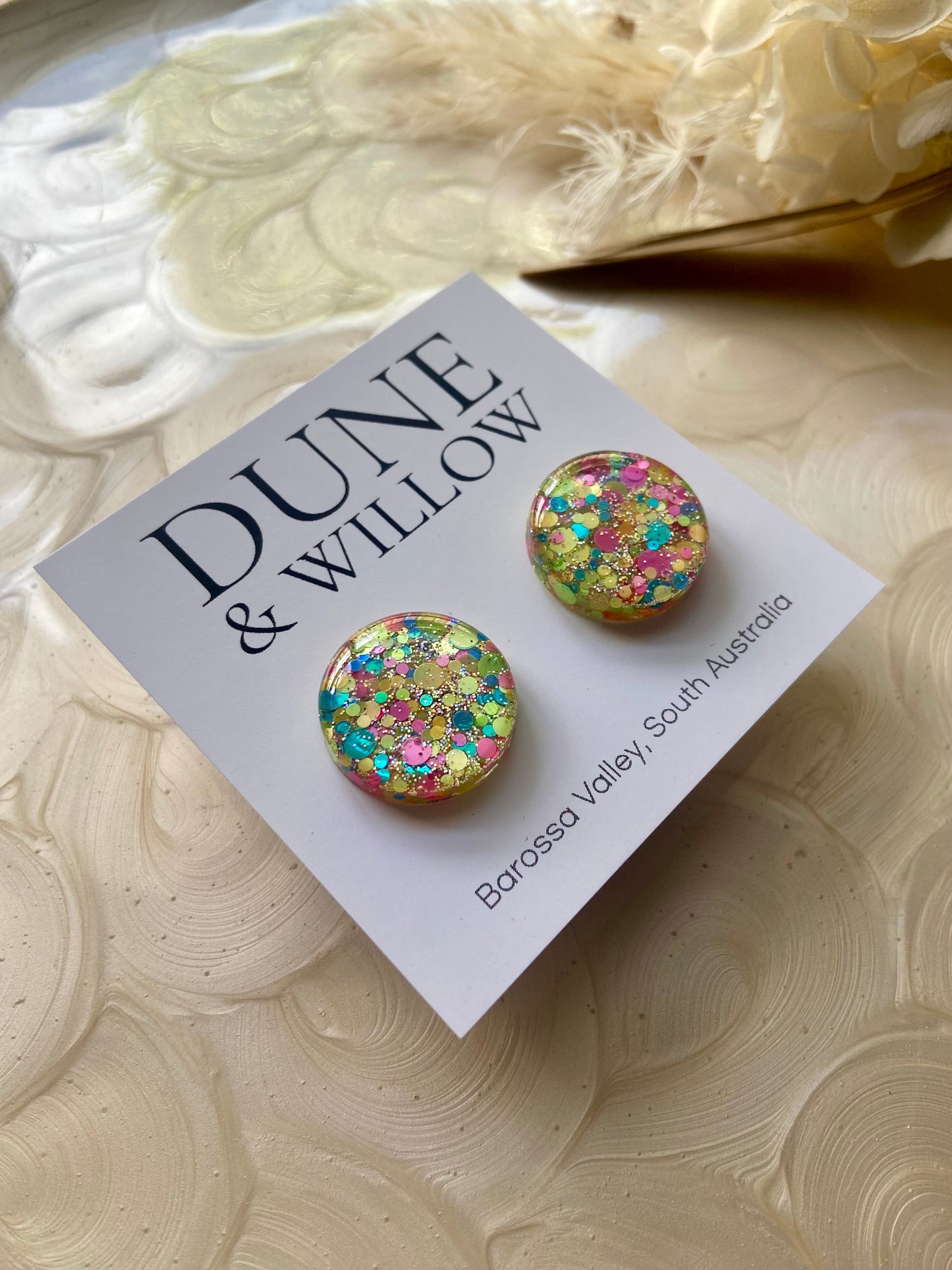 NEON SPARKLE STUDS -medium and large