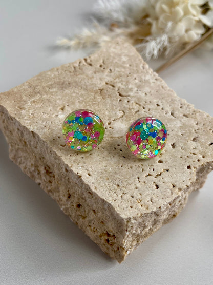 NEON SPARKLE STUDS -small