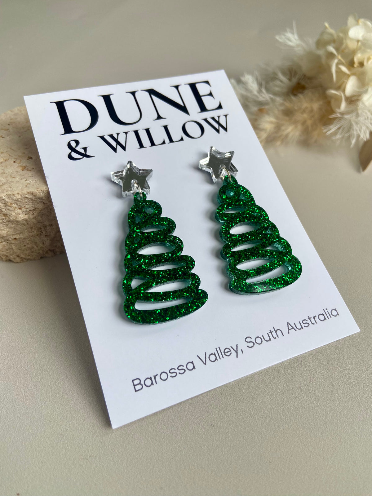 SQUIGGLE TREES- green & silver