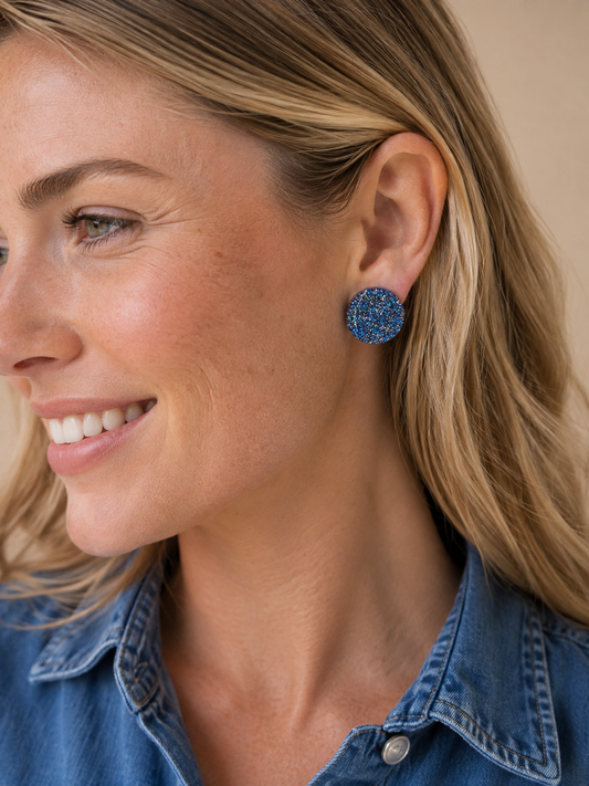BLUE & COPPER STUDS -medium and large