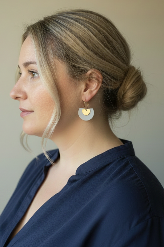 ELLERY DANGLES -frosted white and rose gold