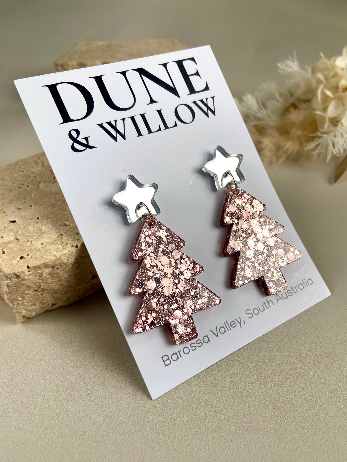 TREE DANGLES- rose gold