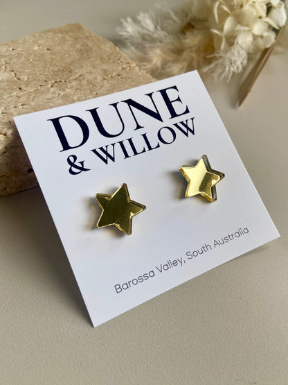 MIRROR XMAS STAR STUDS