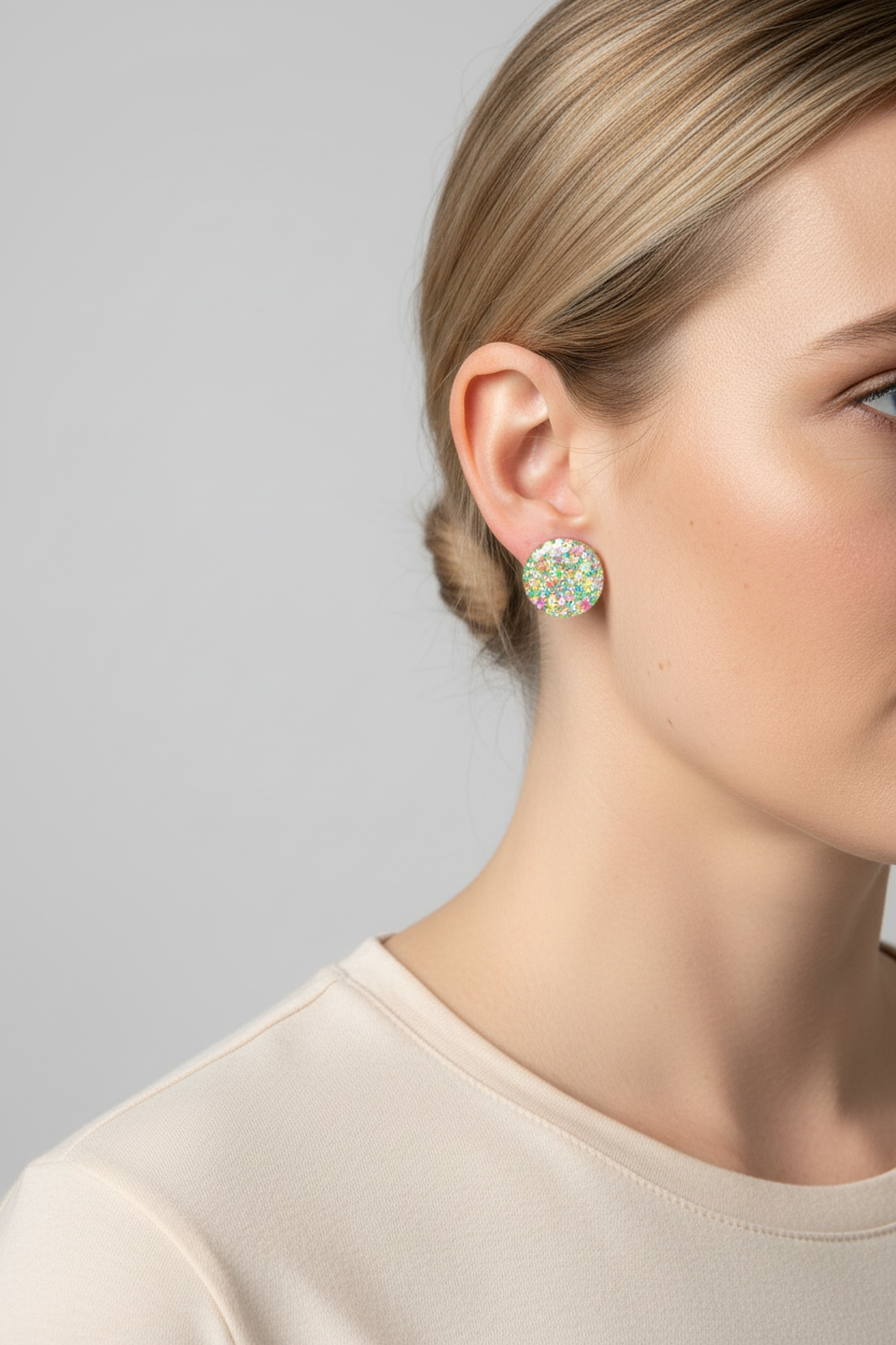 NEON SPARKLE STUDS -medium and large
