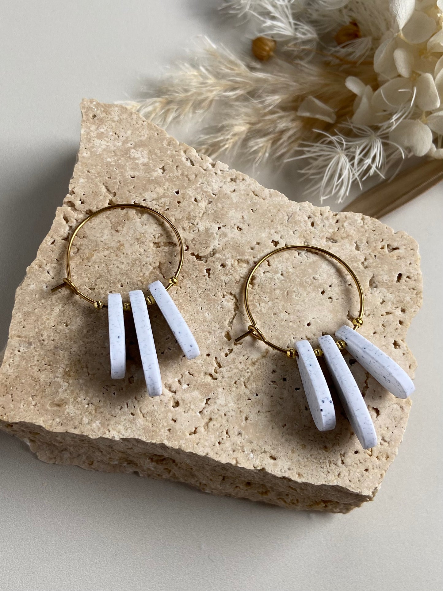 ELSIE HOOPS- white