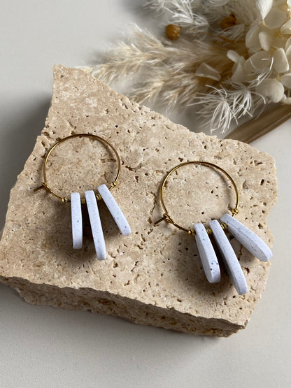 ELSIE HOOPS- white