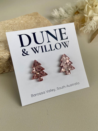 TREE STUDS- rose gold