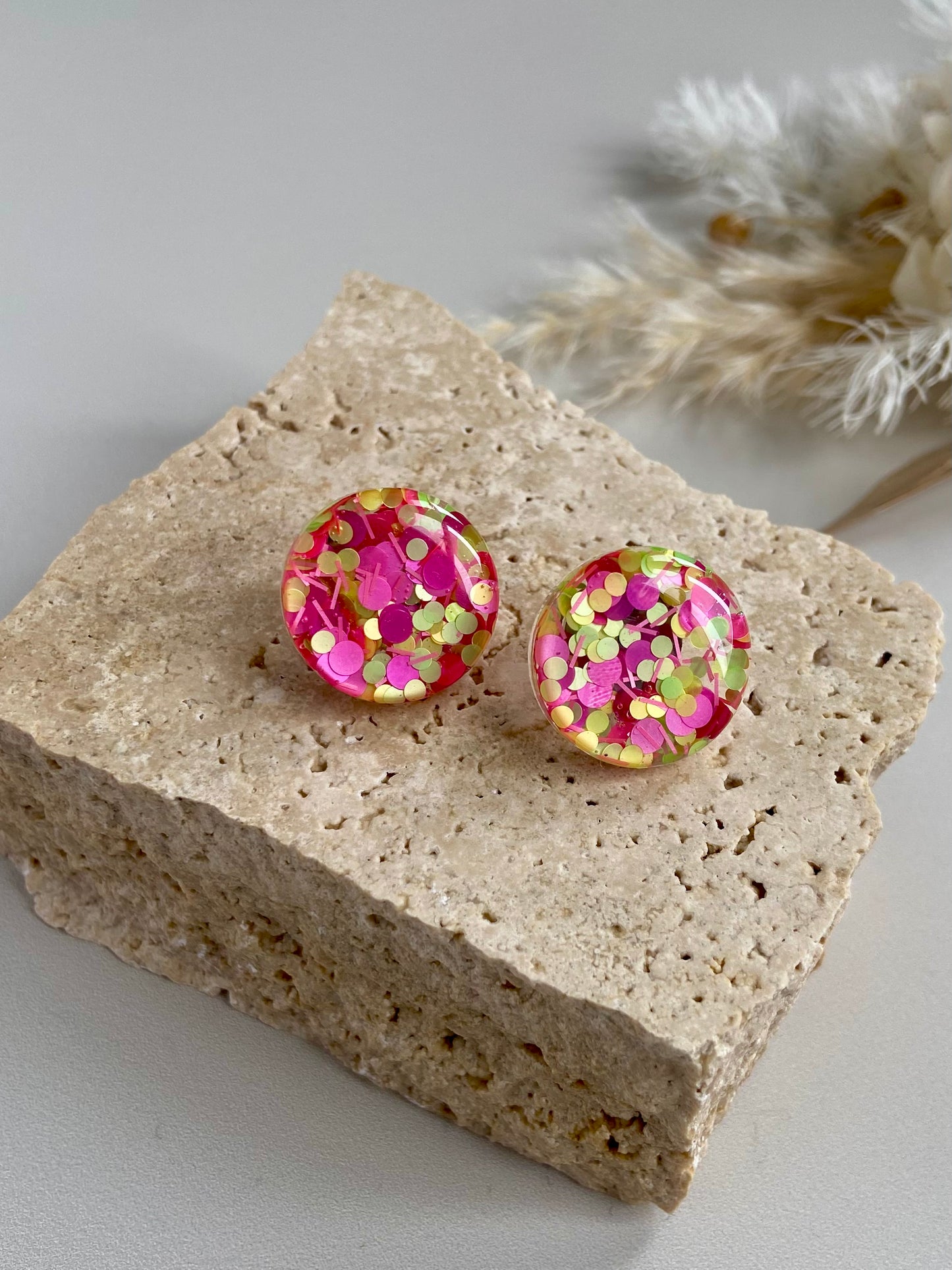 RASPBERRY & LEMONADE STUDS -medium and large