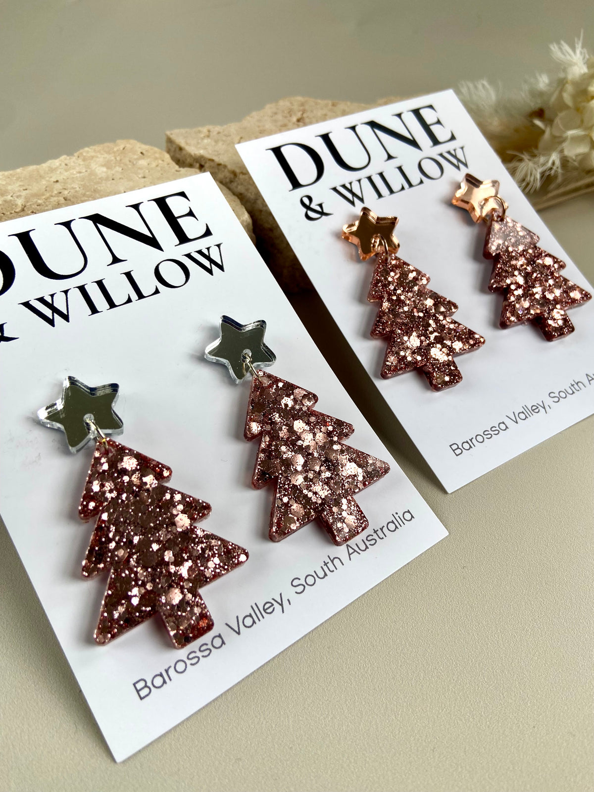 TREE DANGLES- rose gold