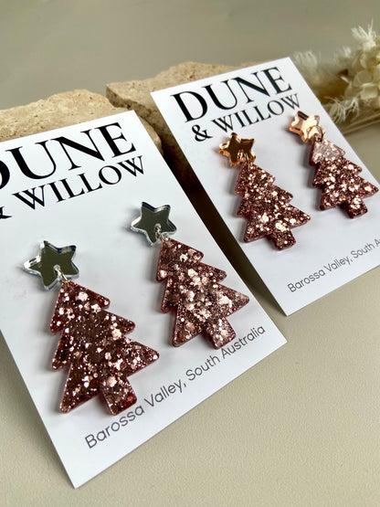 TREE DANGLES- rose gold