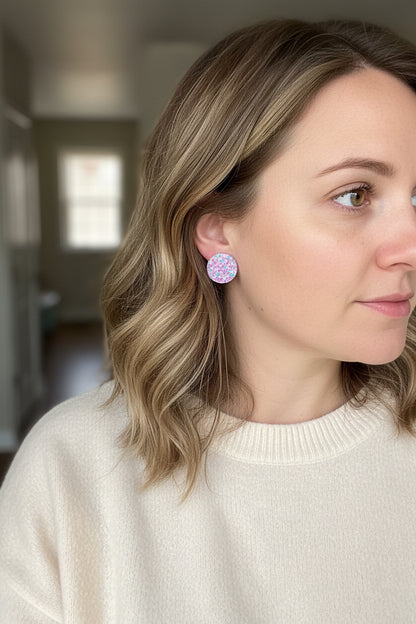 MERMAID CONFETTI STUDS -medium and large