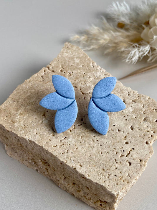 PETAL STUDS- pale blue