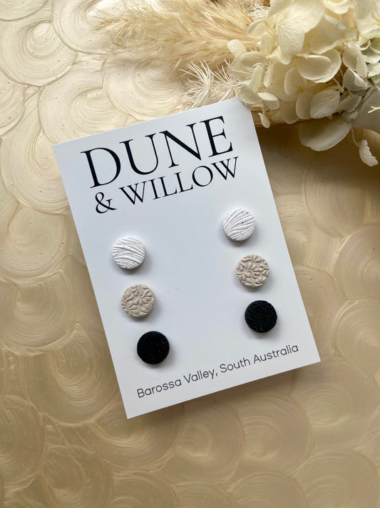 STUD PACK -white, natural, black