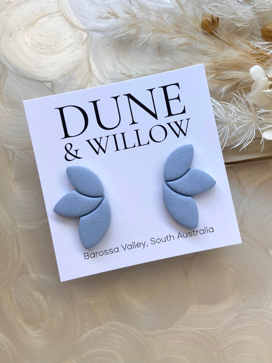 PETAL STUDS- pale blue