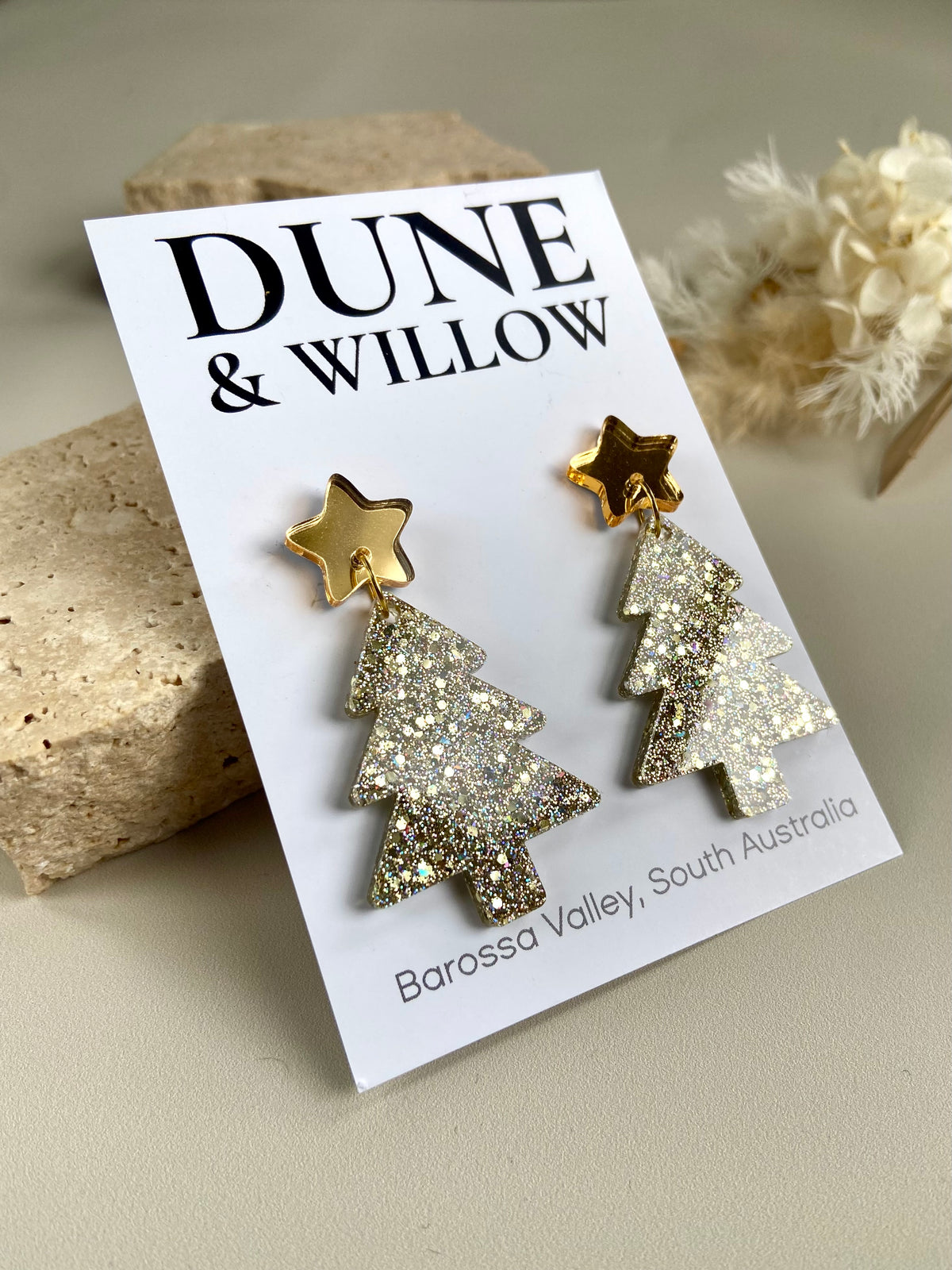 TREE DANGLES -gold and silver
