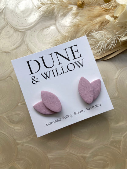 FLEUR STUDS- dusky pink
