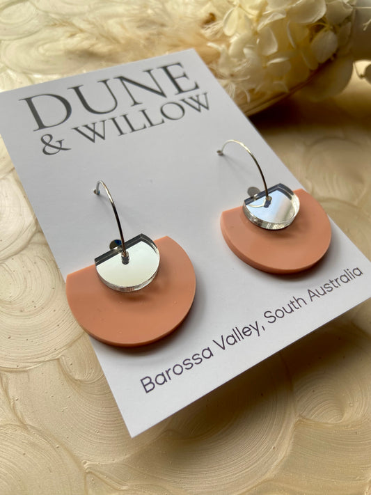 ELLERY DANGLES -peach and sliver